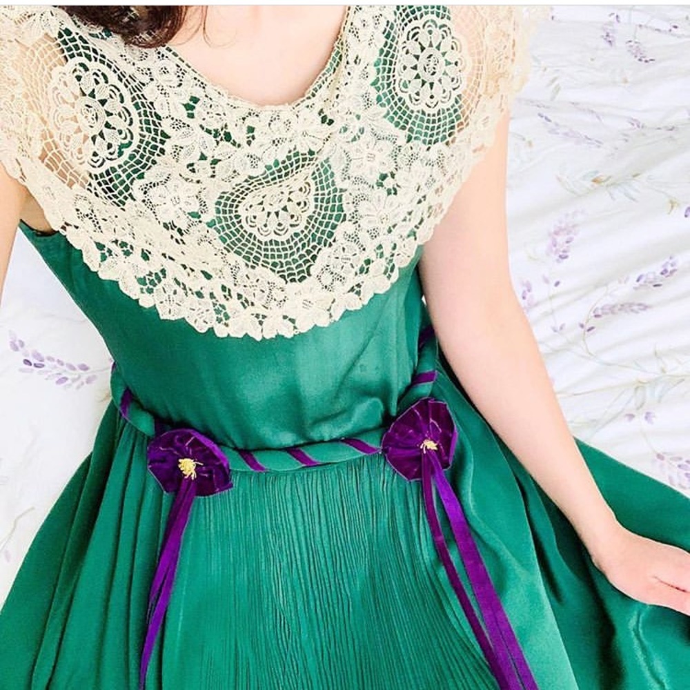 Vintage 1920s Evergreen Dress